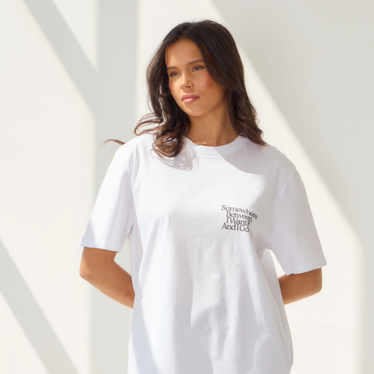 somewhere between tee