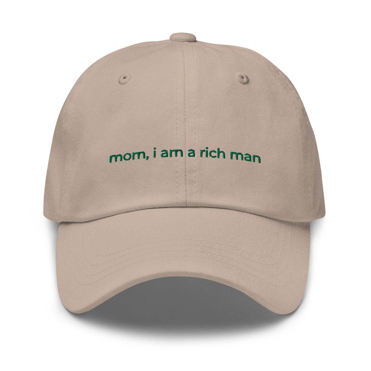 mom, i am a rich man cap in stone