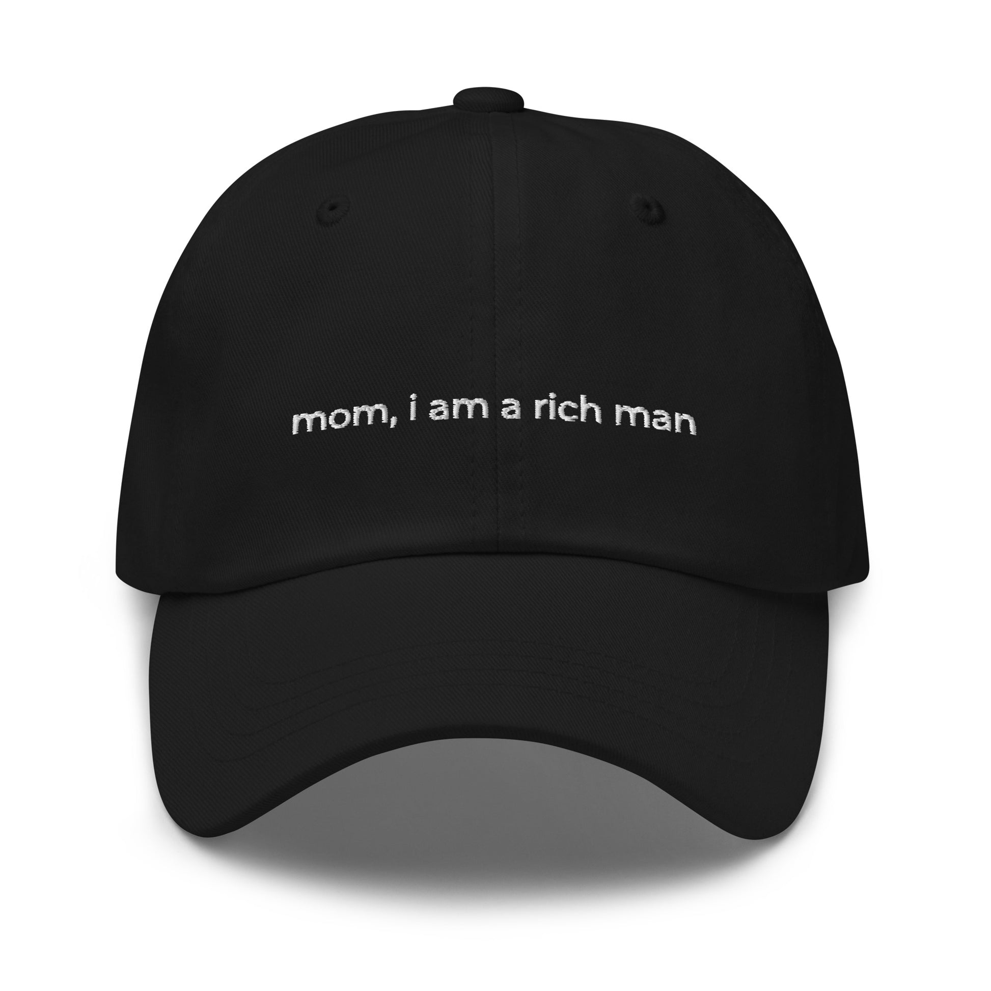 mom, i am a rich man cap in black