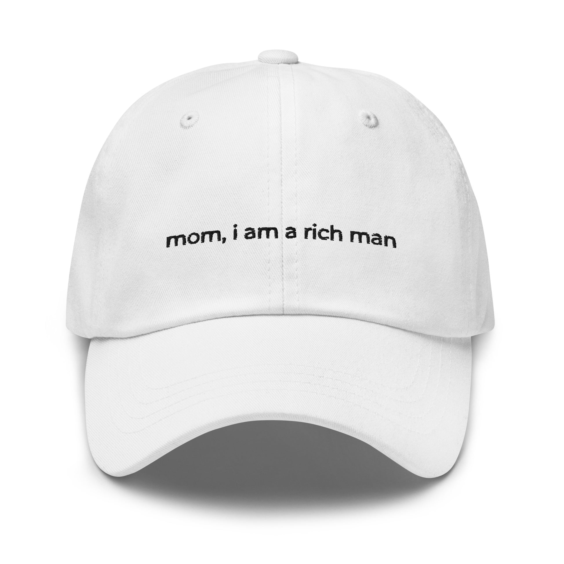 mom, i am a rich man cap in white